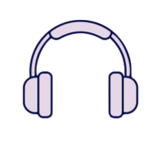 Minimalist over-ear headphones vector icon illustration for Harlee Reed Voice