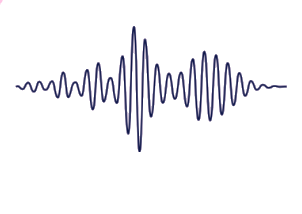 Dark blue audio waveform graphic element for Harlee Reed Voice